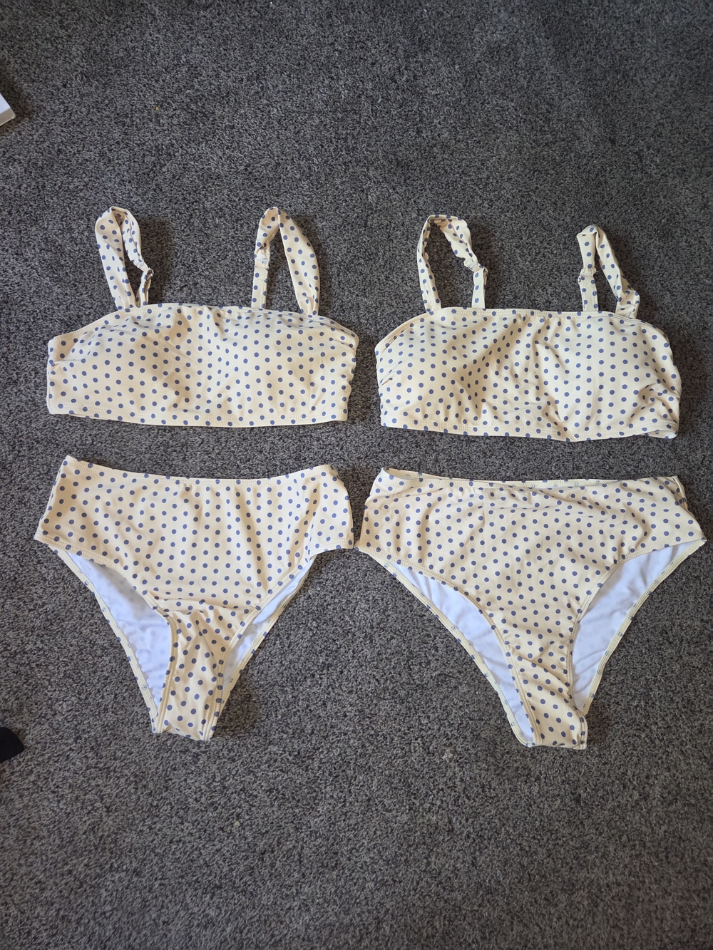 Yellow Polka Dot Bikini Set - Two Piece Swimwear